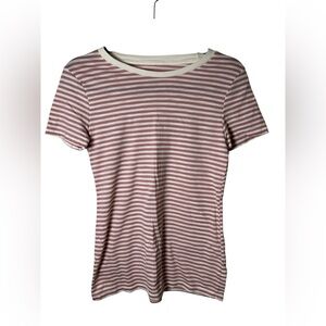 Mossimo Supply Co. Women’s Striped Short Sleeve T-Shirt Pink White Size Small
